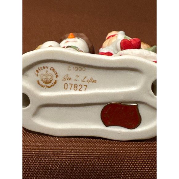 1990 Colonial Village Lefton Figurine Annette, Rebecca, & Frosty - Picture 3 of 4